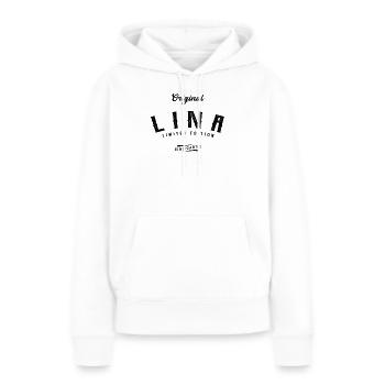 Lina Limited Edition - Frauen Premium Bio Hoodie - Weiß - Vorne - Julia (174cm)