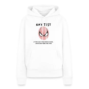 Gay Test - Sweat à capuche Premium bio Femme - blanc - Devant - Julia (174cm)