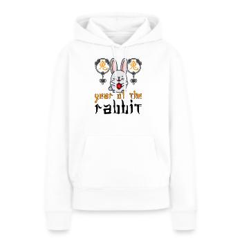 Chinesisches Hase Schriftzeichen Neujahr - Frauen Premium Bio Hoodie - Weiß - Vorne - Julia (174cm)