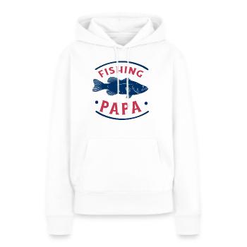 Angeln Fishing Papa Angler - Frauen Premium Bio Hoodie - Weiß - Vorne - Julia (174cm)