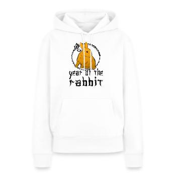 Chinesisches Hase Schriftzeichen Neujahr - Frauen Premium Bio Hoodie - Weiß - Vorne - Julia (174cm)