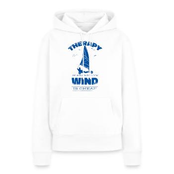 Plage Voile Windracer Land Sailers Land Sailors - Sweat à capuche Premium bio Femme - blanc - Devant - Julia (174cm)