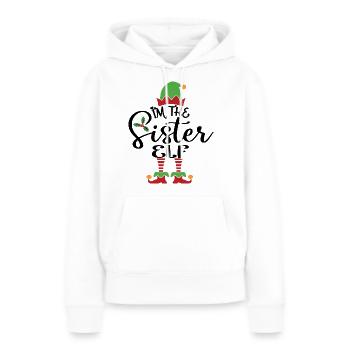 Schwester Elf süßes lustiges passendes Weihnachtskostüm - Frauen Premium Bio Hoodie - Weiß - Vorne - Julia (174cm)