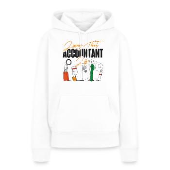 Comptable Comptable Comptable - Sweat à capuche Premium bio Femme - blanc - Devant - Julia (174cm)