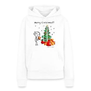 Merry Christmas Design - Frauen Premium Bio Hoodie - Weiß - Vorne - Julia (174cm)