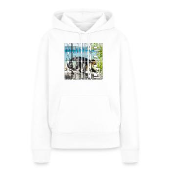 Singe - Sweat à capuche Premium bio Femme - blanc - Devant - Julia (174cm)
