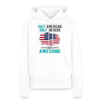 Moitié américain Moitié américain - Sweat à capuche Premium bio Femme - blanc - Devant - Julia (174cm)