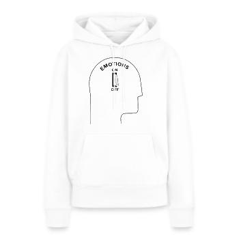 Emotions OFF - Sweat à capuche Premium bio Femme - blanc - Devant - Julia (174cm)