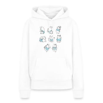 Cat Yoga pour Yoga Lover - Sweat à capuche Premium bio Femme - blanc - Devant - Julia (174cm)