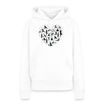 Position de yoga Forme de cœur pour professeur de yoga - Sweat à capuche Premium bio Femme - blanc - Devant - Julia (174cm)