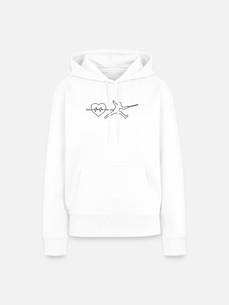 Fechten Herzschlag - Frauen Premium Bio Hoodie - Weiß