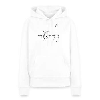 E Guitare Heartbeat - Sweat à capuche Premium bio Femme - blanc - Devant - Julia (174cm)