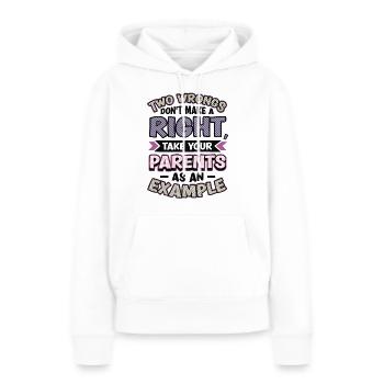 Deux injustices ne font pas un droit. - Sweat à capuche Premium bio Femme - blanc - Devant - Julia (174cm)