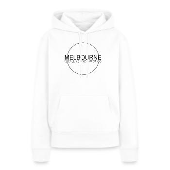 Melbourne Spruch - Frauen Premium Bio Hoodie - Weiß - Vorne - Julia (174cm)