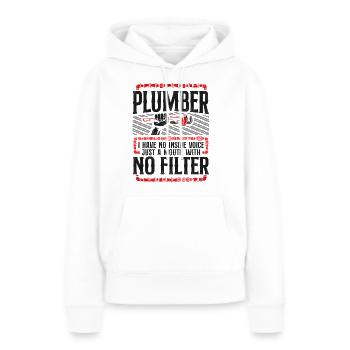 Plombier plombier plombier Je n’ai pas - Sweat à capuche Premium bio Femme - blanc - Devant - Julia (174cm)