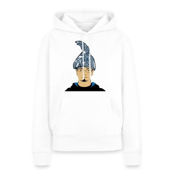 Théoricien du complot - Sweat à capuche Premium bio Femme - blanc - Devant - Julia (174cm)