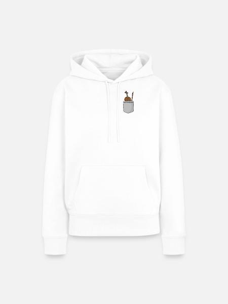 Violin Violinist Pocket - Frauen Premium Bio Hoodie - Weiß