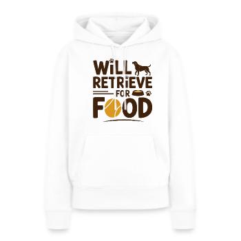 Wird für Futter apportieren Labrador Lustiger Hund - Frauen Premium Bio Hoodie - Weiß - Vorne - Julia (174cm)