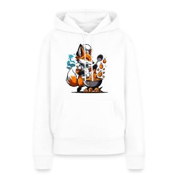 Der Fuchskoch - Frauen Premium Bio Hoodie - Weiß - Vorne - Julia (174cm)