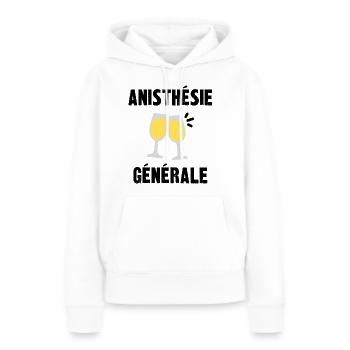 anisthésie générale - Sweat à capuche Premium bio Femme - blanc - Devant - Julia (174cm)