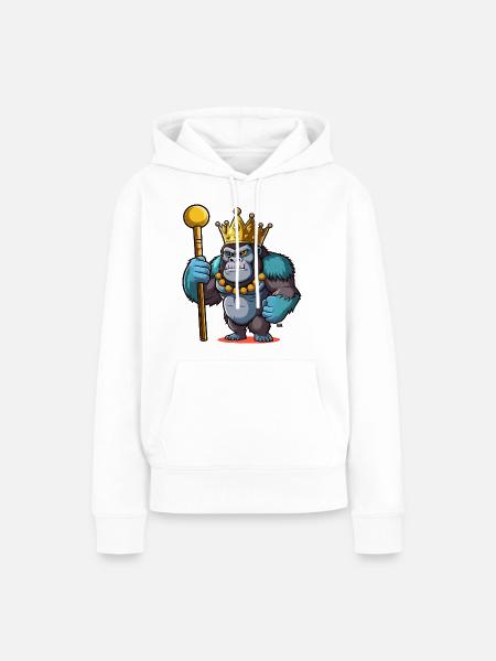 König Gorilla - Frauen Premium Bio Hoodie - Weiß