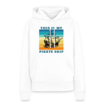 Das ist mein Piratenschiff - Frauen Premium Bio Hoodie - Weiß - Vorne - Julia (174cm)