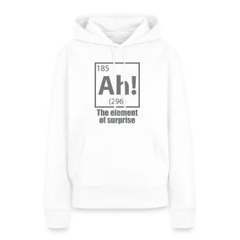 Ah! L’élément de surprise - Sweat à capuche Premium bio Femme - blanc - Devant - Julia (174cm)