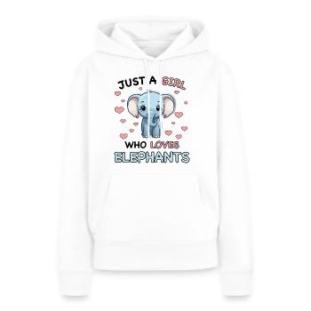 Cute elephant with hearts children's shirt cute elephant - Women’s Premium Organic Hoodie - white - Front - Julia (174cm)