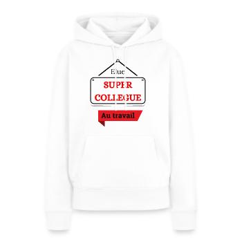 Elue super collègue de travail - Sweat à capuche Premium bio Femme - blanc - Devant - Julia (174cm)
