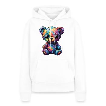 Ours en peluche / Peluche / Animal en peluche / Idée cadeau - Sweat à capuche Premium bio Femme - blanc - Devant - Julia (174cm)