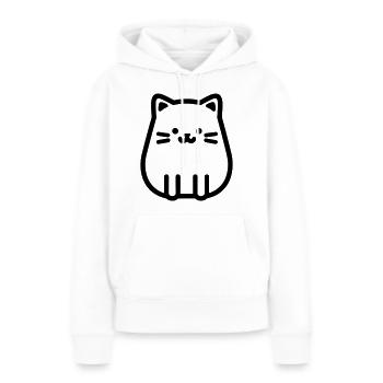 chaton - Sweat à capuche Premium bio Femme - blanc - Devant - Julia (174cm)