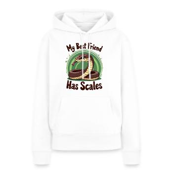 Mein bester Freund hat Schuppen Schlangenliebhaber - Frauen Premium Bio Hoodie - Weiß - Vorne - Julia (174cm)