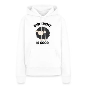 Anders ist Good Black Sheep - Frauen Premium Bio Hoodie - Weiß - Vorne - Julia (174cm)