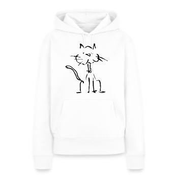 Mal ne Katze - Frauen Premium Bio Hoodie - Weiß - Vorne - Julia (174cm)