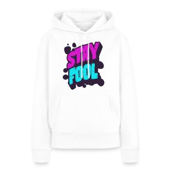 Stay Fool - Women’s Premium Organic Hoodie - white - Front - Julia (174cm)