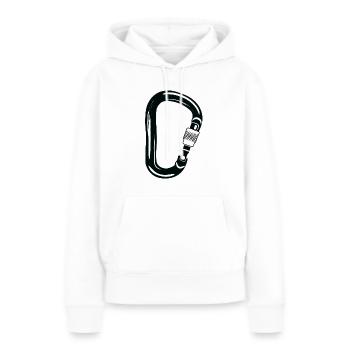 Mousqueton - Sweat à capuche Premium bio Femme - blanc - Devant - Julia (174cm)
