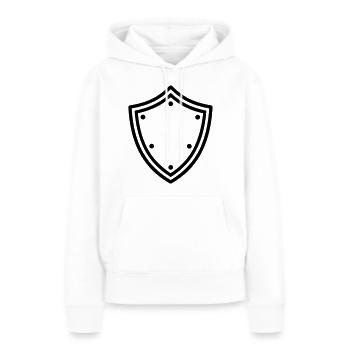 Schild - Frauen Premium Bio Hoodie - Weiß - Vorne - Julia (174cm)
