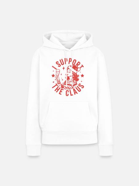 Ich unterstütze den Claus - Frauen Premium Bio Hoodie - Weiß
