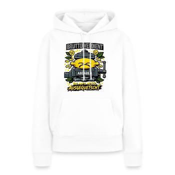 Pressé vers le filet - Sweat à capuche Premium bio Femme - blanc - Devant - Julia (174cm)