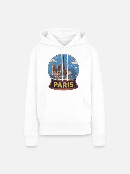 Pariser Schneekugel - Frauen Premium Bio Hoodie - Weiß