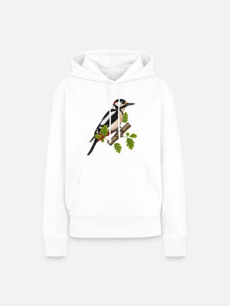 Buntspecht - Frauen Premium Bio Hoodie - Weiß