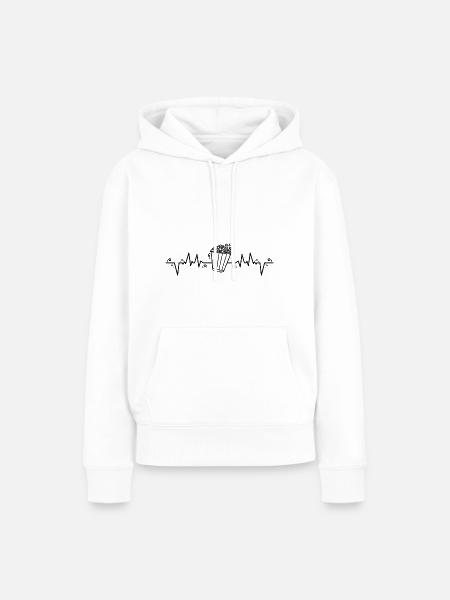 Popcorn Leben - Frauen Premium Bio Hoodie - Weiß