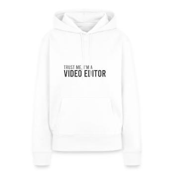 Fier éditeur de vidéo - Sweat à capuche Premium bio Femme - blanc - Devant - Julia (174cm)