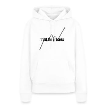 Faites confiance au processus - Sweat à capuche Premium bio Femme - blanc - Devant - Julia (174cm)