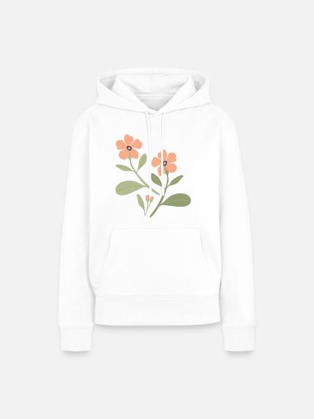Moderne trendy Blumen - Frauen Premium Bio Hoodie - Weiß