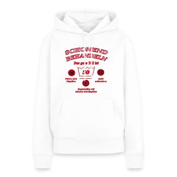 50 - Jahre, bitte schonend behandeln - Frauen Premium Bio Hoodie - Weiß - Vorne - Julia (174cm)