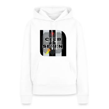 CLUB SEPT 7 - Sweat à capuche Premium bio Femme - blanc - Devant - Julia (174cm)