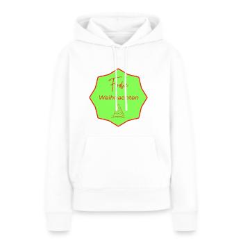 Frohe Weihnachten mit Baum - Frauen Premium Bio Hoodie - Weiß - Vorne - Julia (174cm)