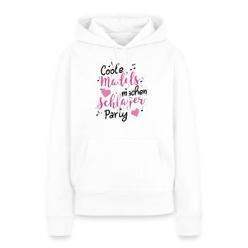 Coole Mädels machen Schlager Party - Schlagermusik - Frauen Premium Bio Hoodie - Weiß - Vorne - Julia (174cm)