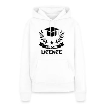diplômé en licence. - Sweat à capuche Premium bio Femme - blanc - Devant - Julia (174cm)